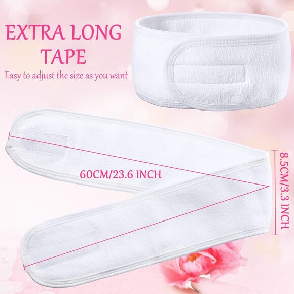 3544 30 Pack Spa Headband Facial Esthetician Hair Wrap Adjustable Makeup